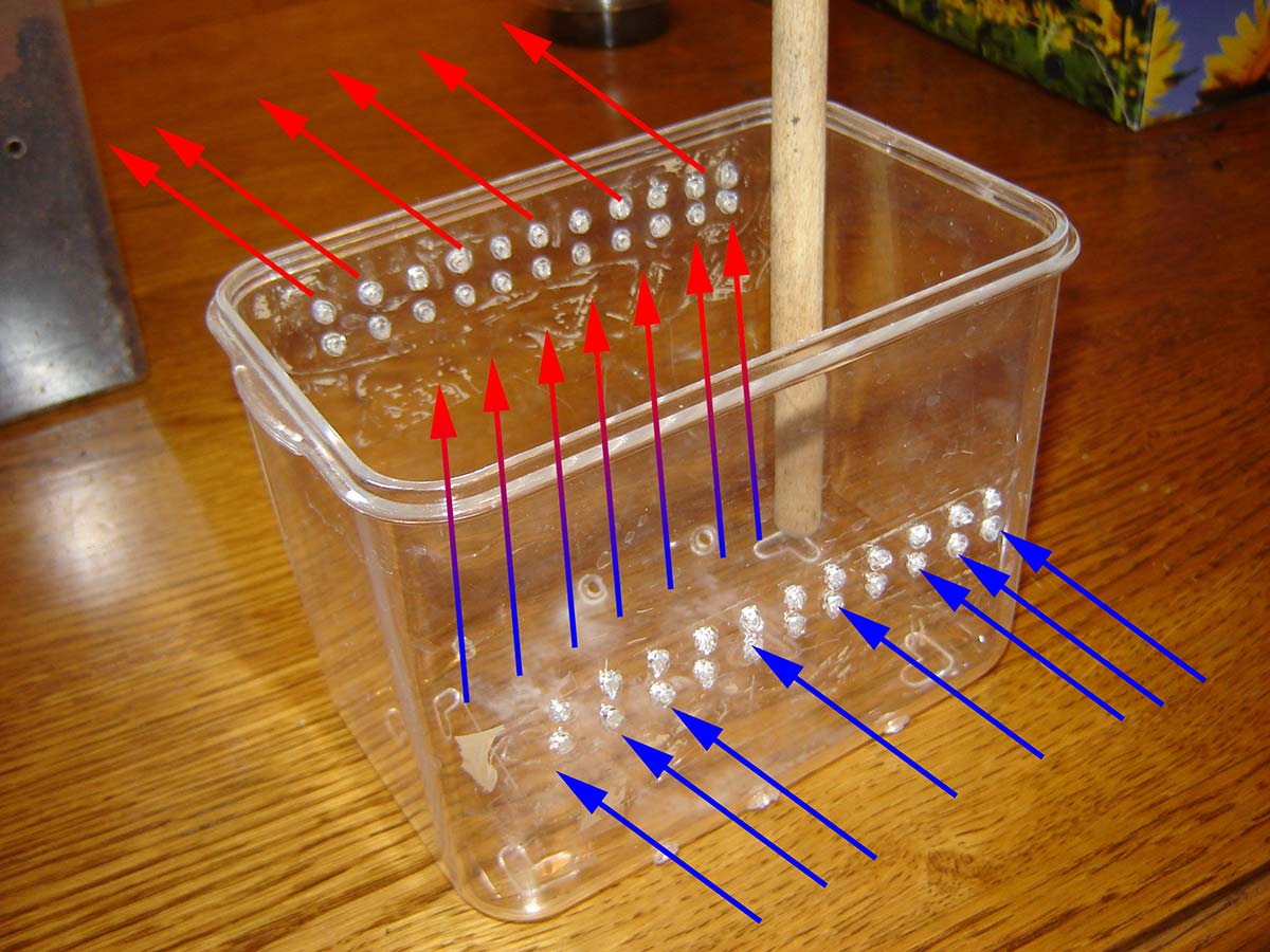 Griglie di areazione terrario realizzate con posizione ottimale